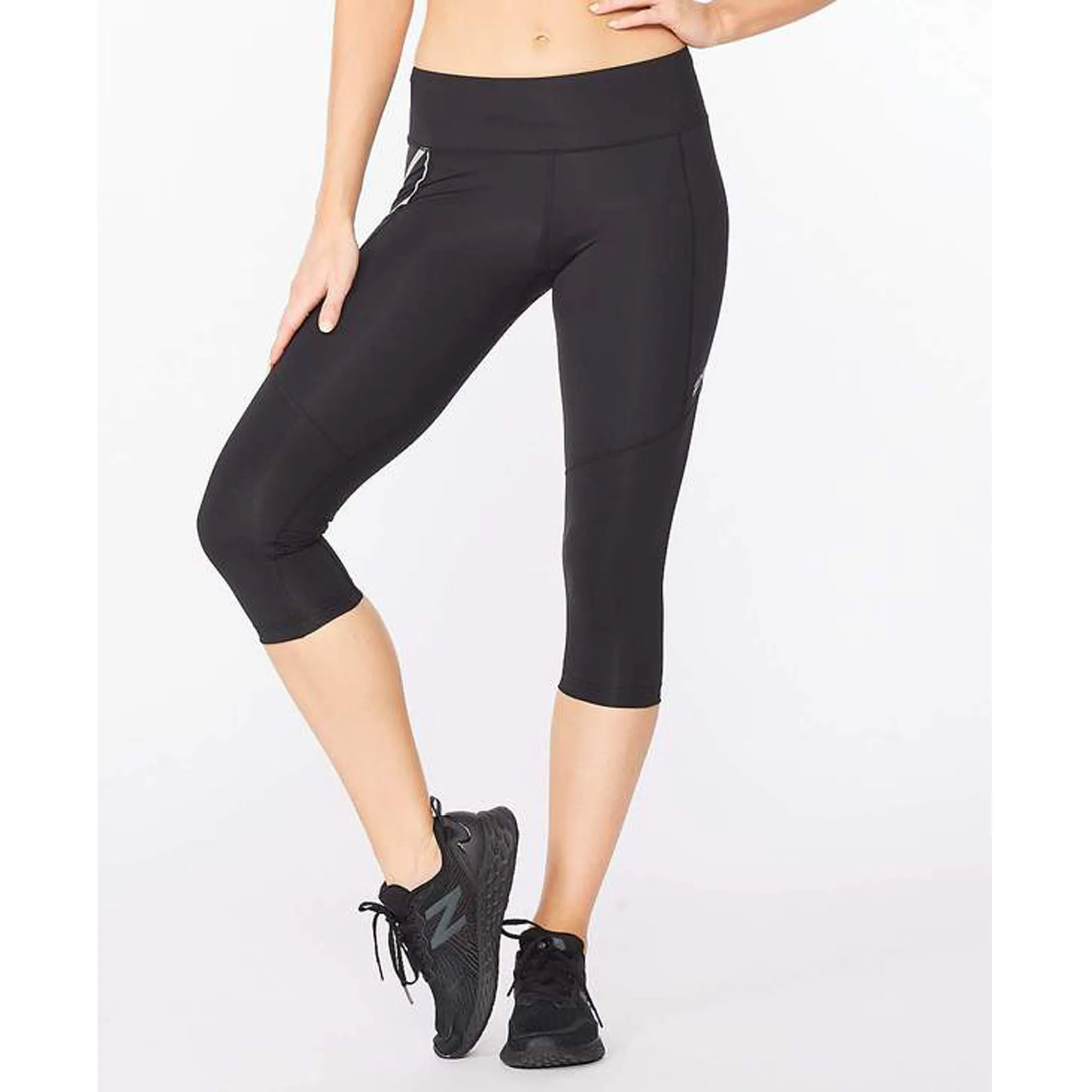 2XU Aero Vent Mid-Rise Compression 3/4 Tights Women's Black Silver Reflect