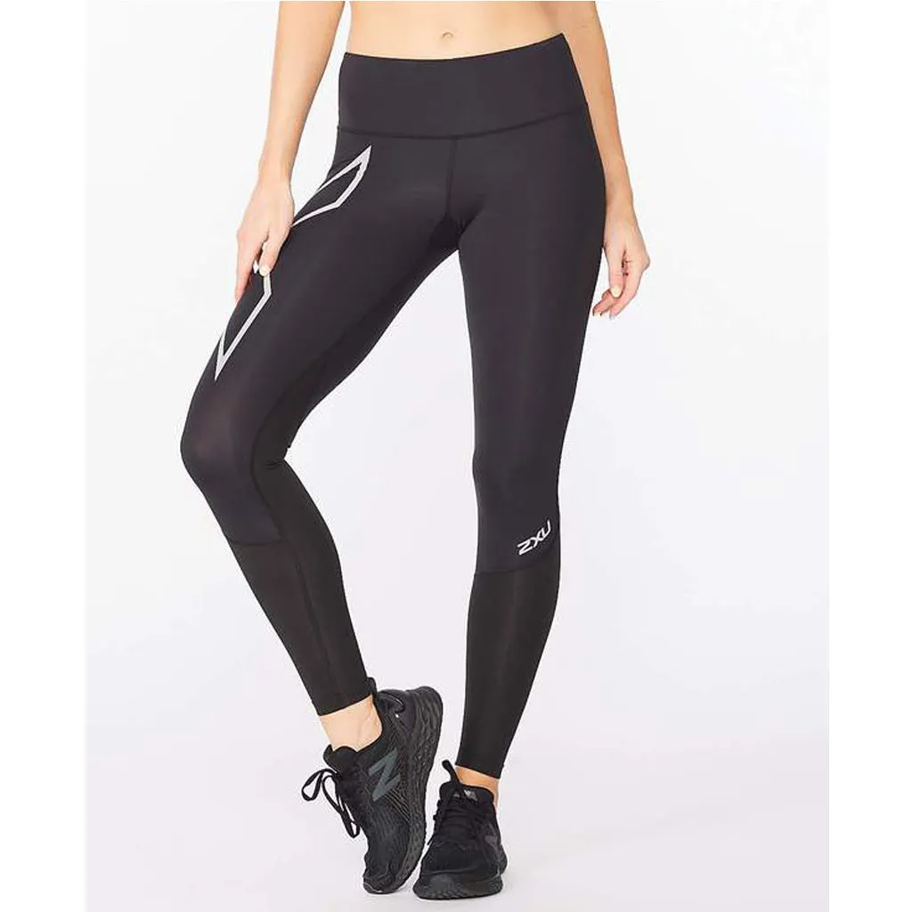 2XU Aero Vent Mid-Rise Compression Tights Women’s Black Silver Reflective