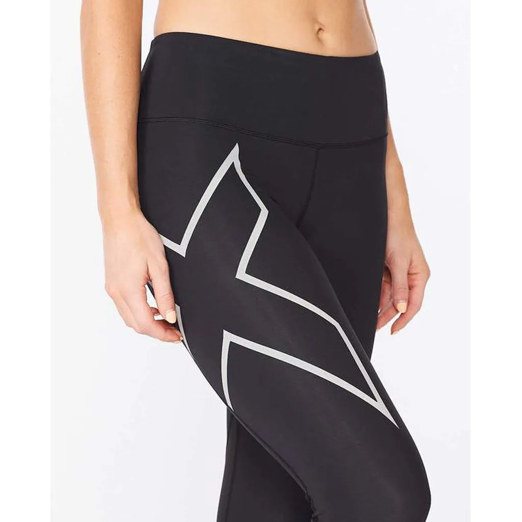 2XU Aero Vent Mid-Rise Compression Tights Women’s Black Silver Reflective