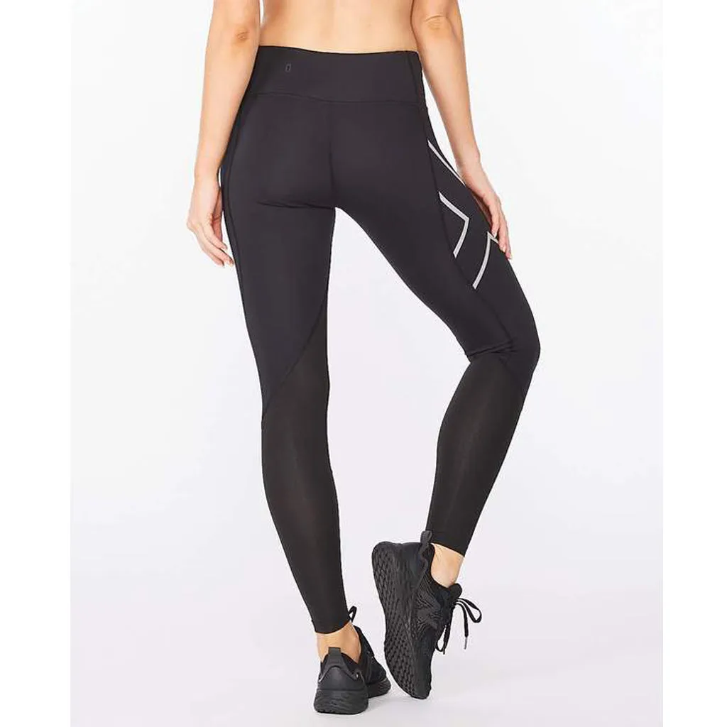 2XU Aero Vent Mid-Rise Compression Tights Women’s Black Silver Reflective