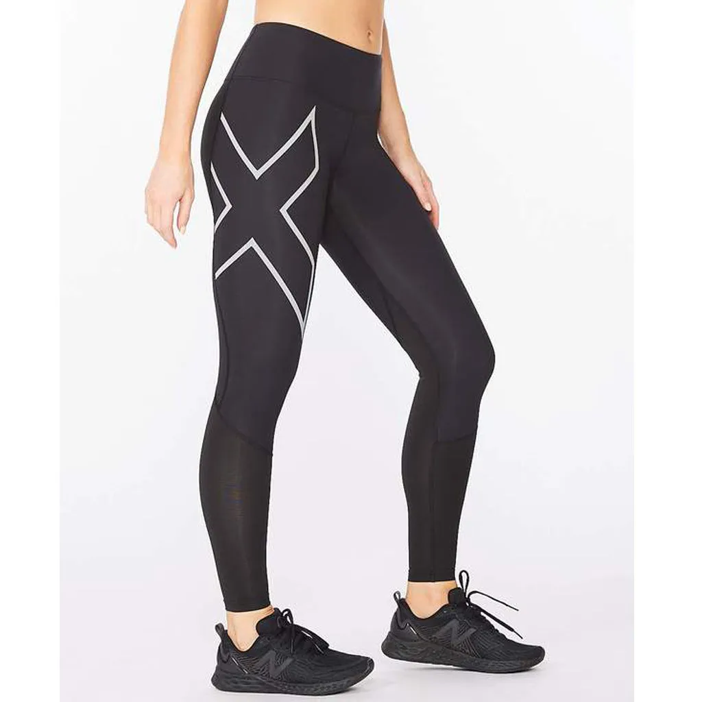 2XU Aero Vent Mid-Rise Compression Tights Women’s Black Silver Reflective