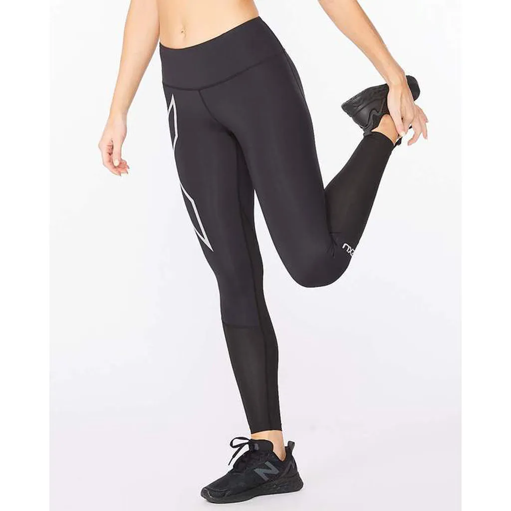 2XU Aero Vent Mid-Rise Compression Tights Women’s Black Silver Reflective
