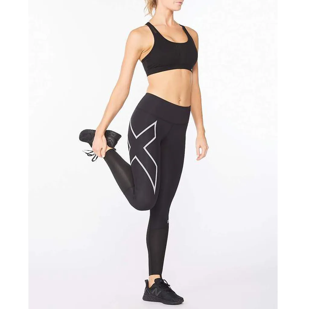 2XU Aero Vent Mid-Rise Compression Tights Women’s Black Silver Reflective
