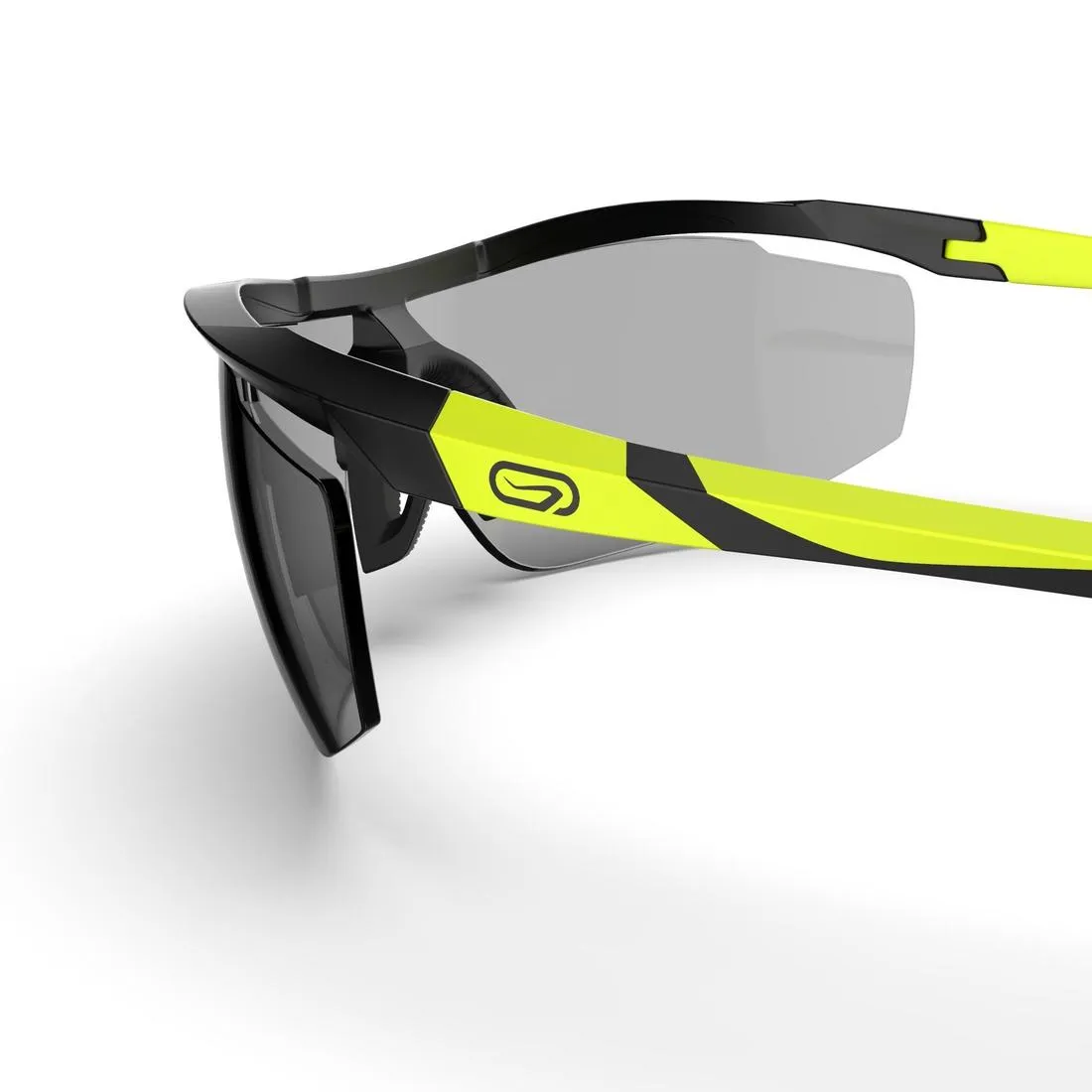 Adult Running Photochromic Glasses Runperf Category 1-3 - black neon yellow