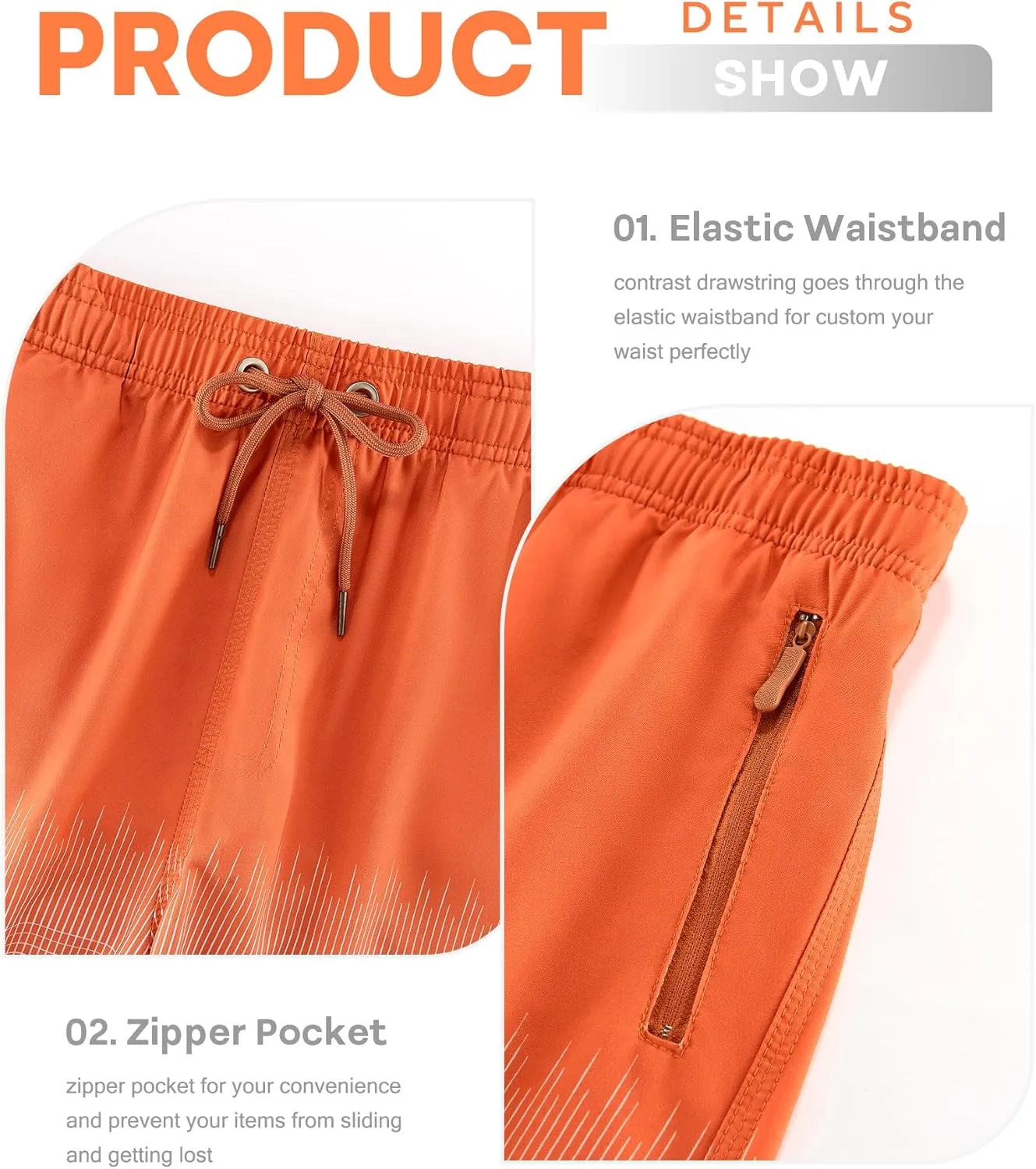 APTRO Men's Swim Trunks 9 inch Bathing Suit Swim Board Shorts Quick Drying Beach Shorts with Zipper Pockets