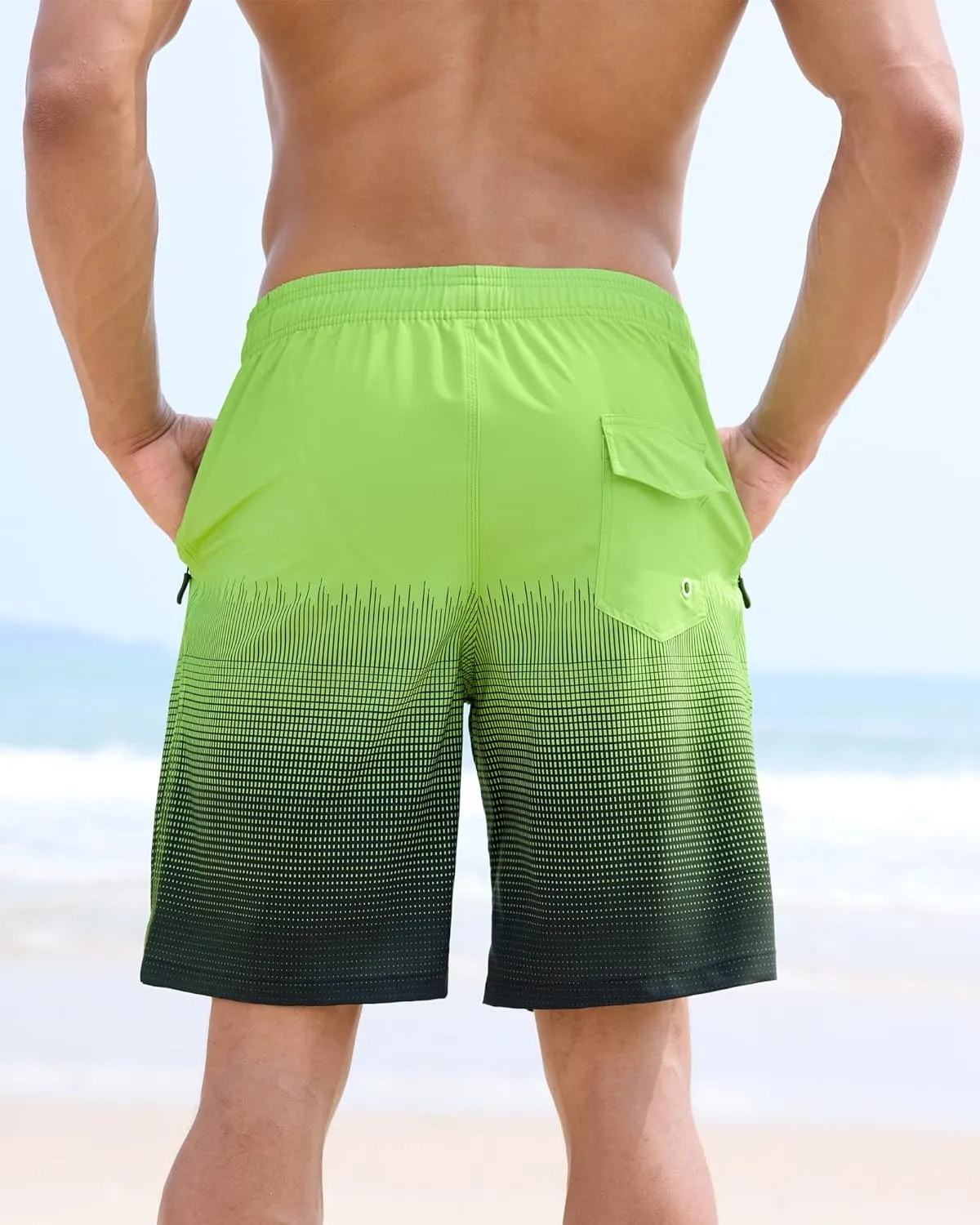 APTRO Men's Swim Trunks 9 inch Bathing Suit Swim Board Shorts Quick Drying Beach Shorts with Zipper Pockets