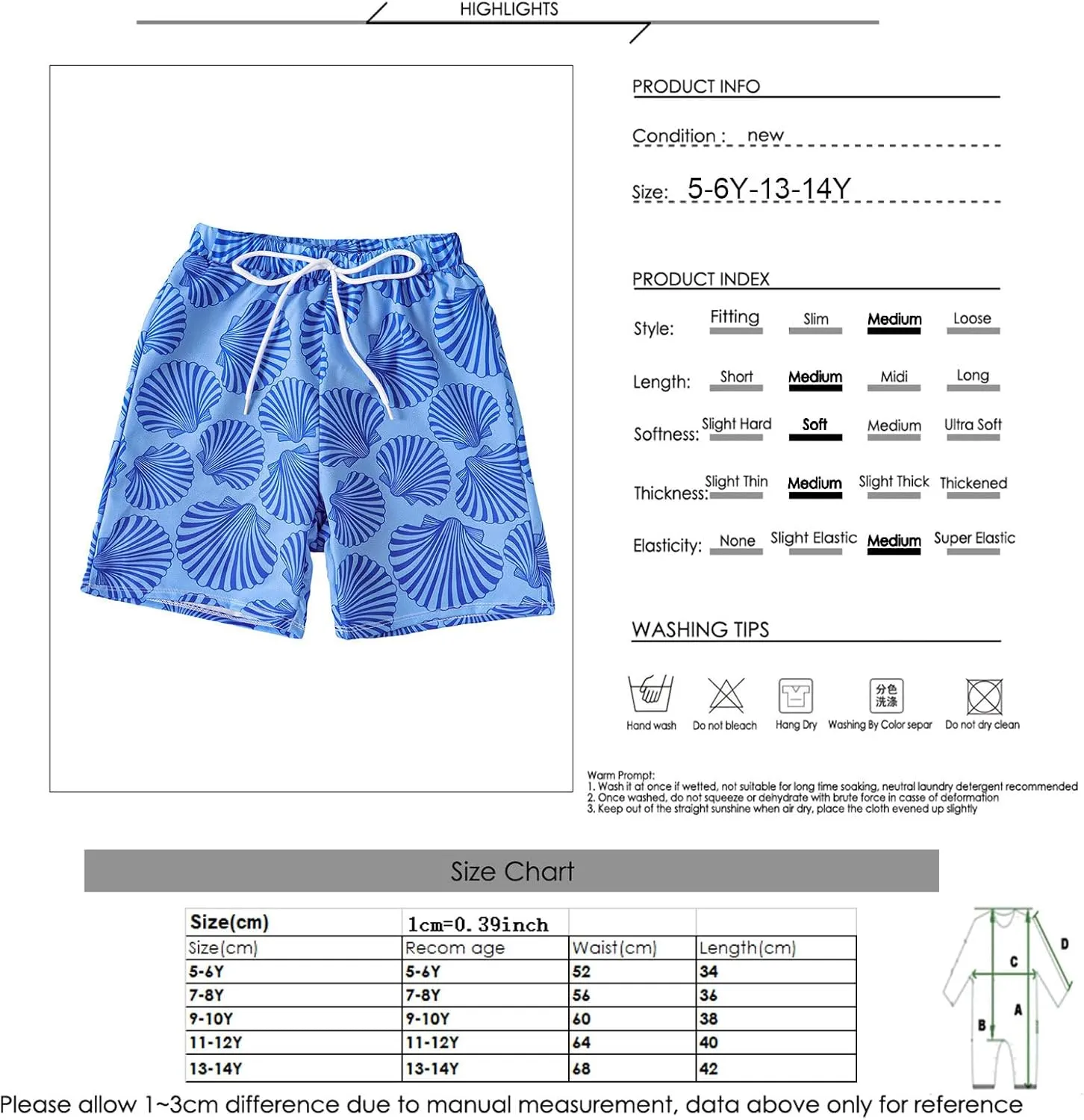 Boys' Swim Trunks Kids Bathing Suit Beach Swim Trunk Quick Dry Swimsuit 5-14T