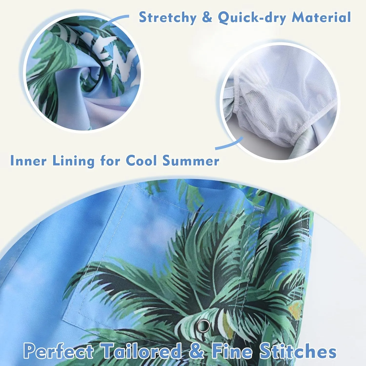 Boys Swim Trunks Quick Dry UPF 50  Beach Swim Shorts Kids Board Shorts 3-14 Years
