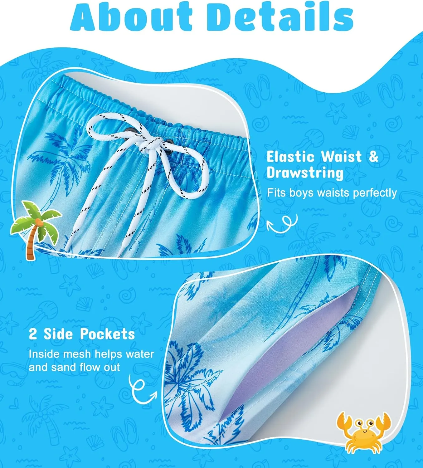 Boys Swim Trunks with Compression Liner Boys Quick Dry 2 in 1 Swim Shorts Summer Beach Shorts
