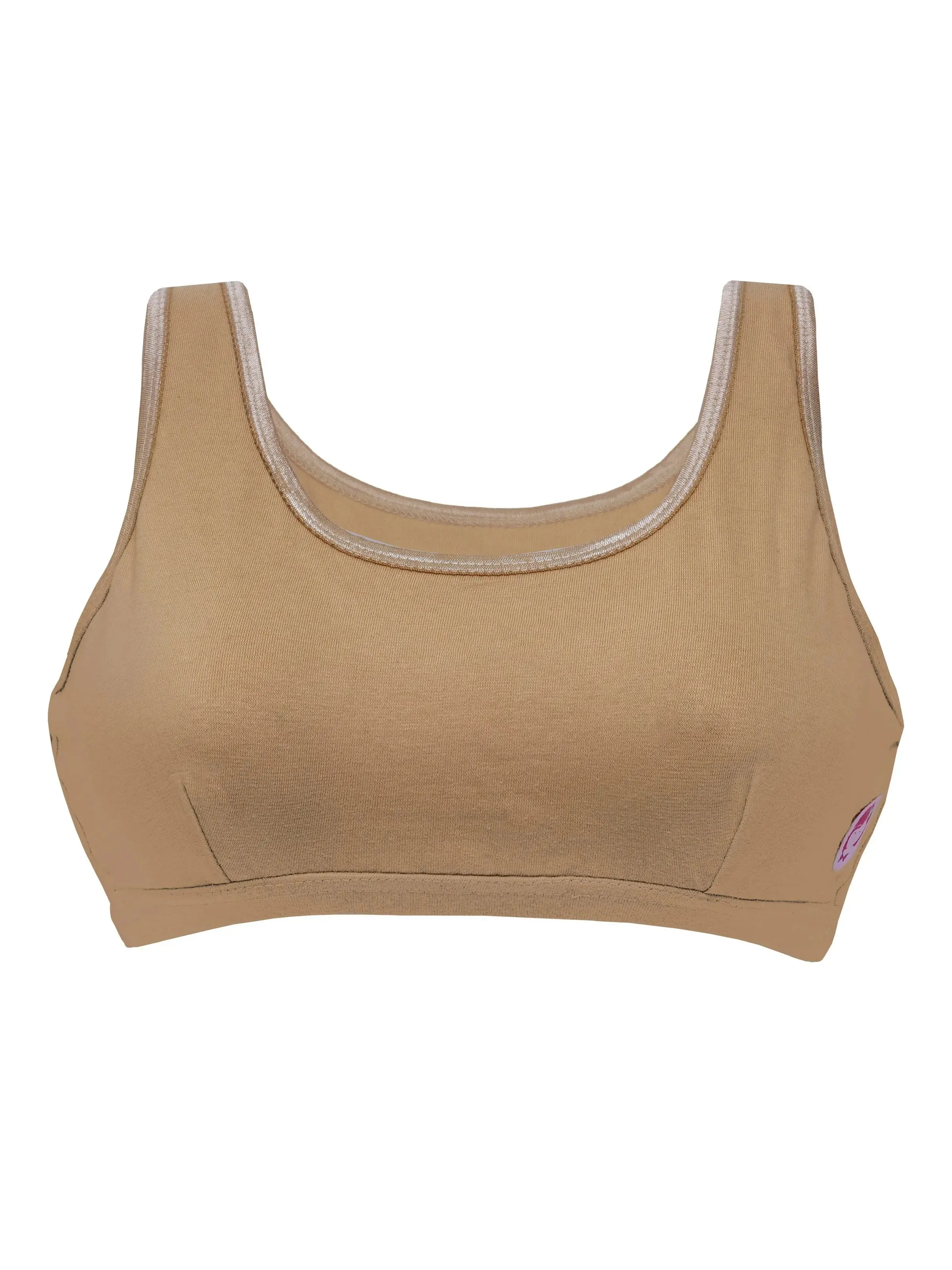Double-Layer Broad Strap Cotton Sports Bra | Non-Padded Beginner Bra | Printed & Solid Bra