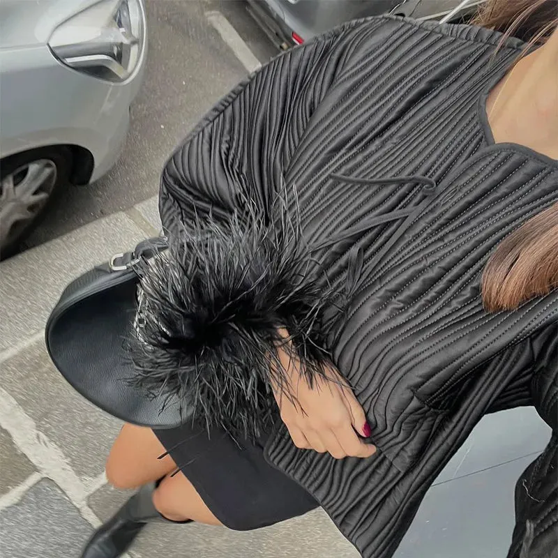 Feather Whisper Lace-Up Jacket