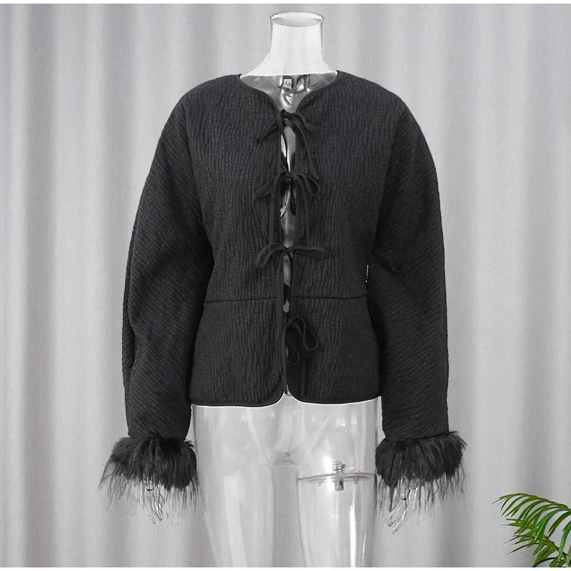 Feather Whisper Lace-Up Jacket