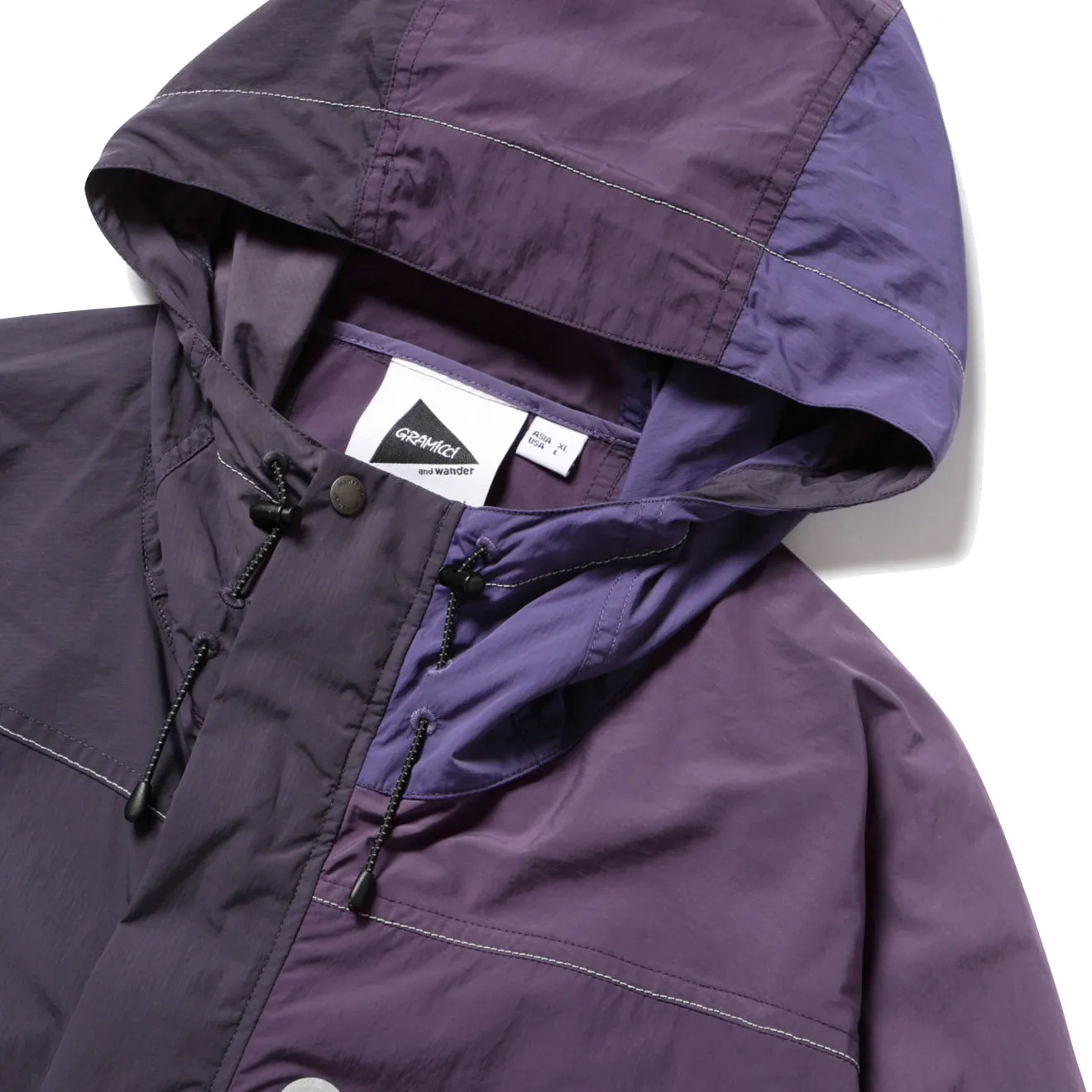 Gramicci x And Wander Patchwork Wind Hoodie Multi Purple