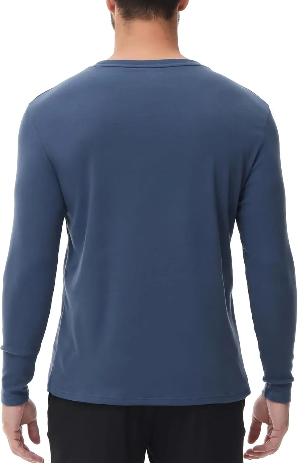HUGE SPORTS Thermal Underwear for Men Long Sleeve Thermal Shirts Fleece Lined Crew Neck Base Layer Thermal Underwear Top