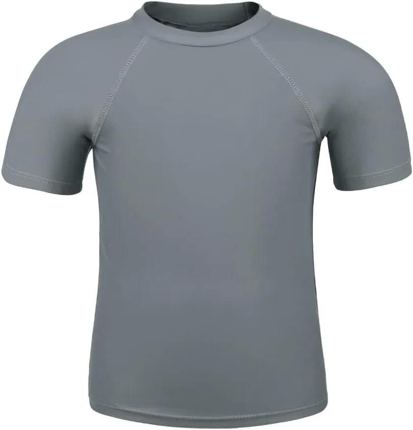 KAKU NANU Boys Rash Guard UPF 50  Sun Shirt Toddler Short Sleeve