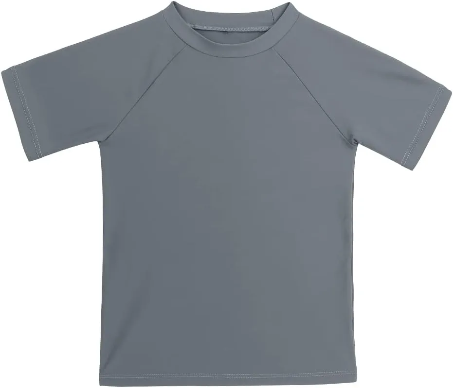 KAKU NANU Boys Rash Guard UPF 50  Sun Shirt Toddler Short Sleeve