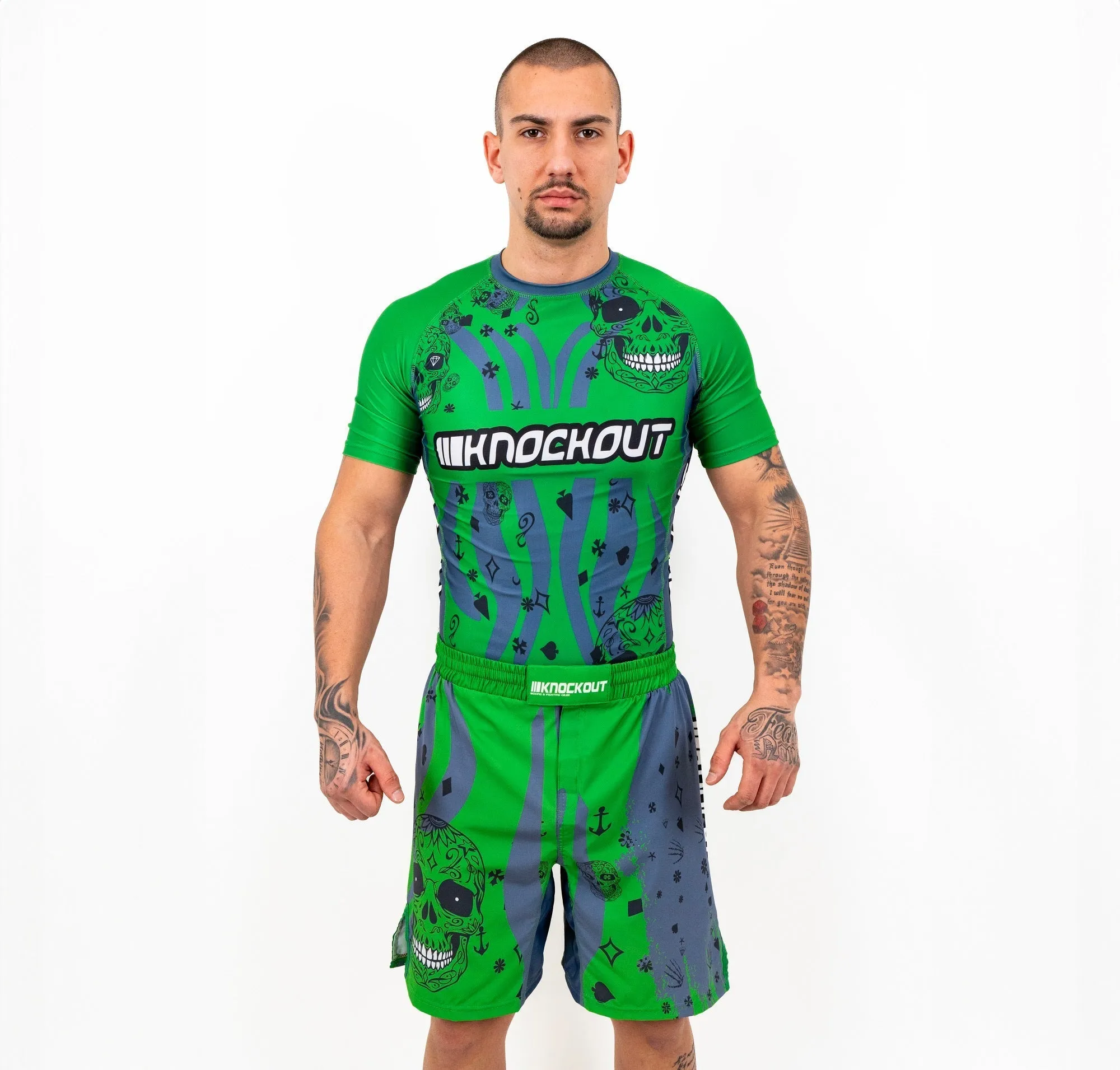 Knockout Skull Rashguard-Short Sleeve
