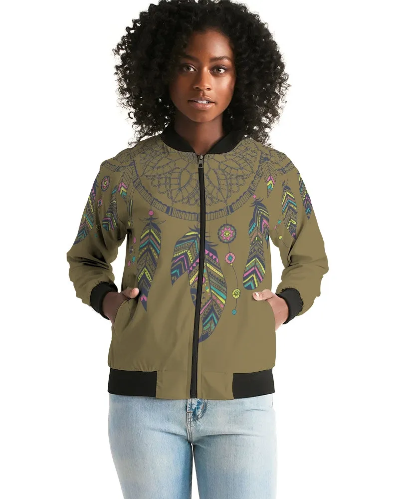 Love Olive Green Women's Bomber Jacket