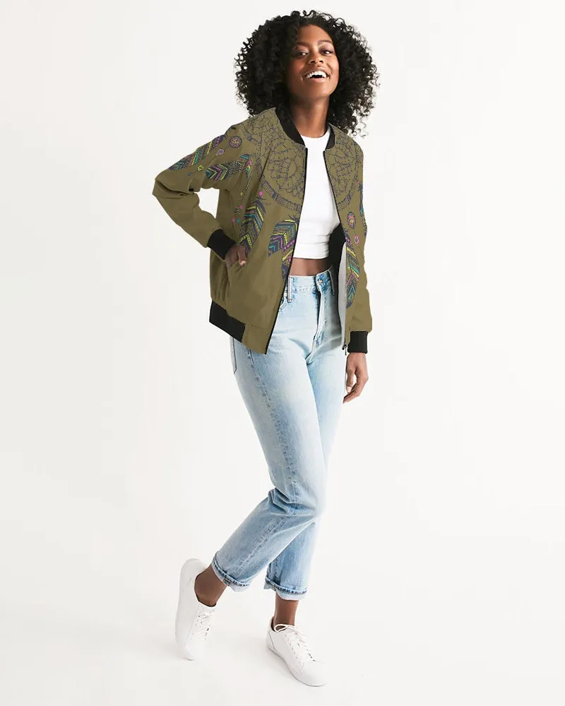 Love Olive Green Women's Bomber Jacket
