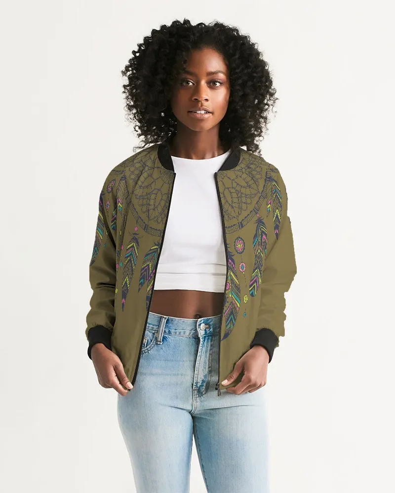 Love Olive Green Women's Bomber Jacket