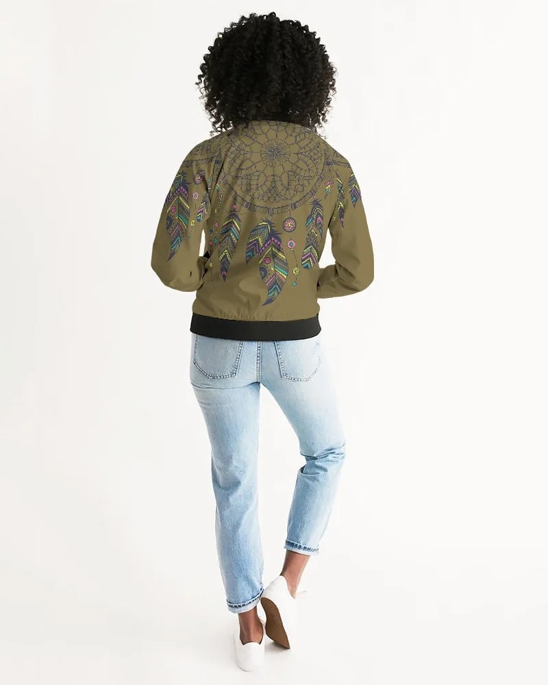 Love Olive Green Women's Bomber Jacket