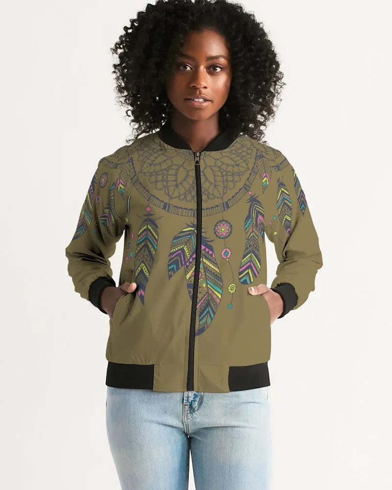 Love Olive Green Women's Bomber Jacket
