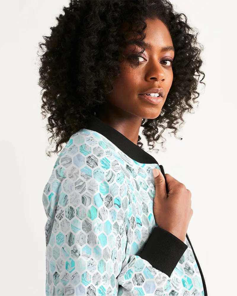 Marble Tiles Women's Bomber Jacket