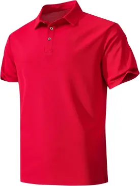 Men's Active Polo Shirt Quick Dry Performance Short Sleeve Tactical Golf Shirt