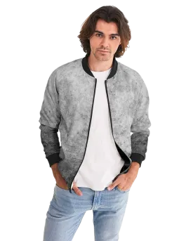 Mens Jacket - Tie Dye Edgy Style Bomber Jacket Grey/Black