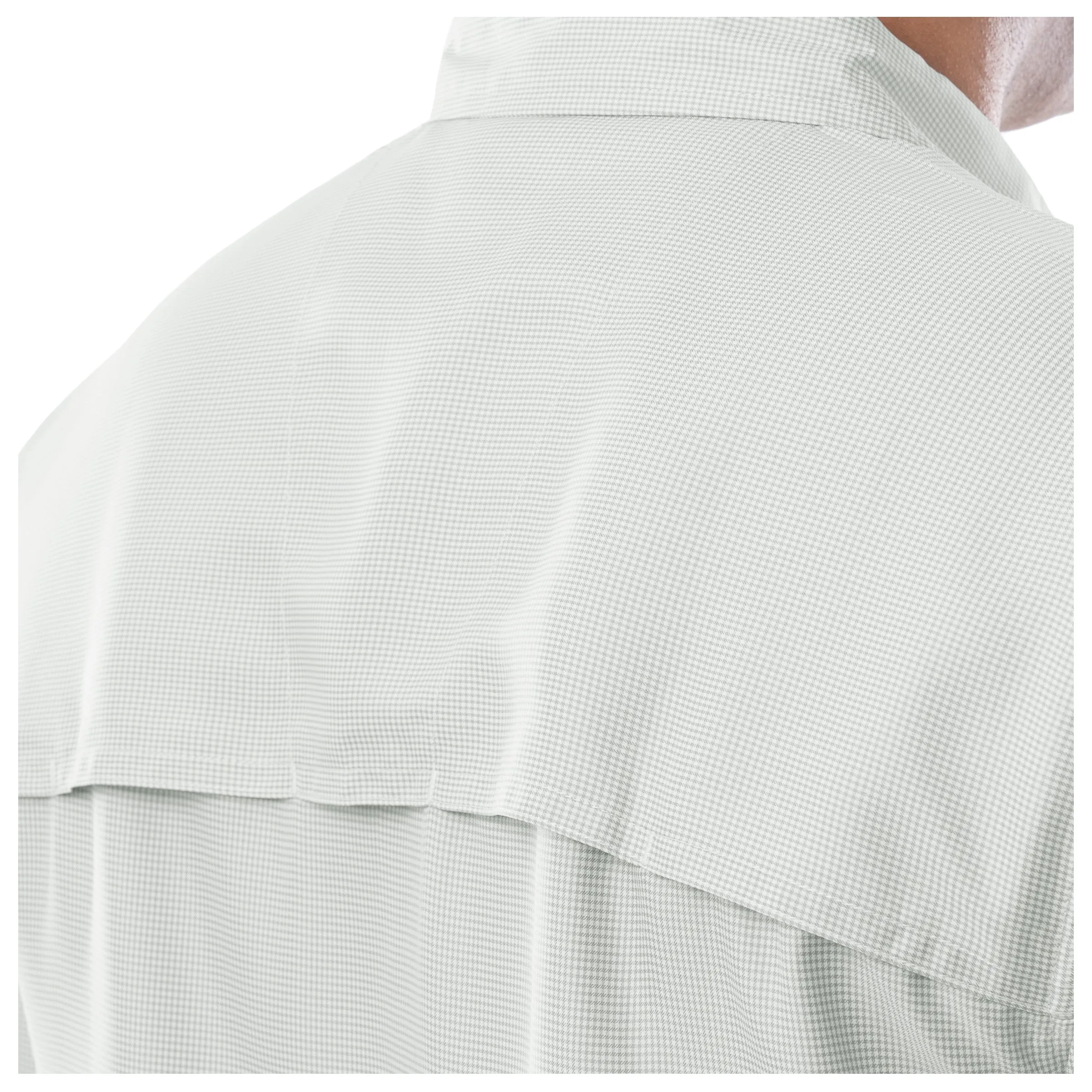 Men's Short Sleeve Texture Gingham Performance Fishing Shirt
