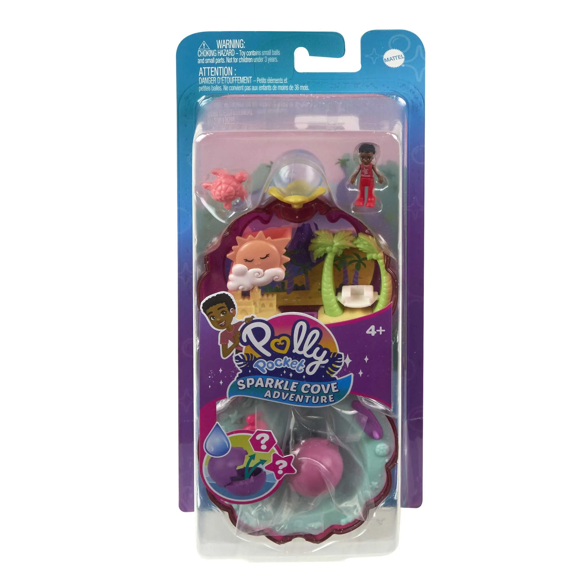 Polly Pocket Sparkle Cove Adventure Beach Compact Playset With Micro Doll, Accessories & Surprise