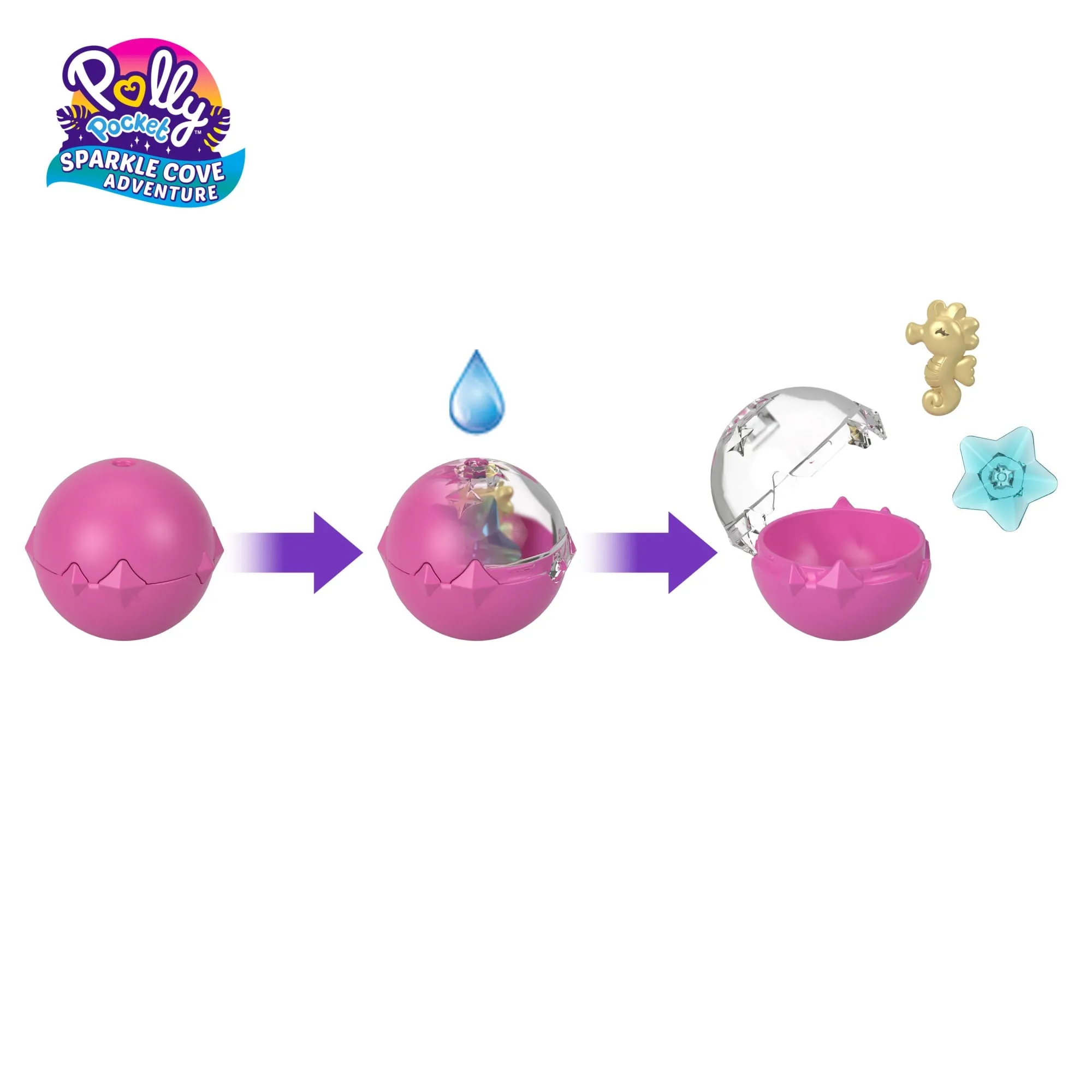 Polly Pocket Sparkle Cove Adventure Beach Compact Playset With Micro Doll, Accessories & Surprise