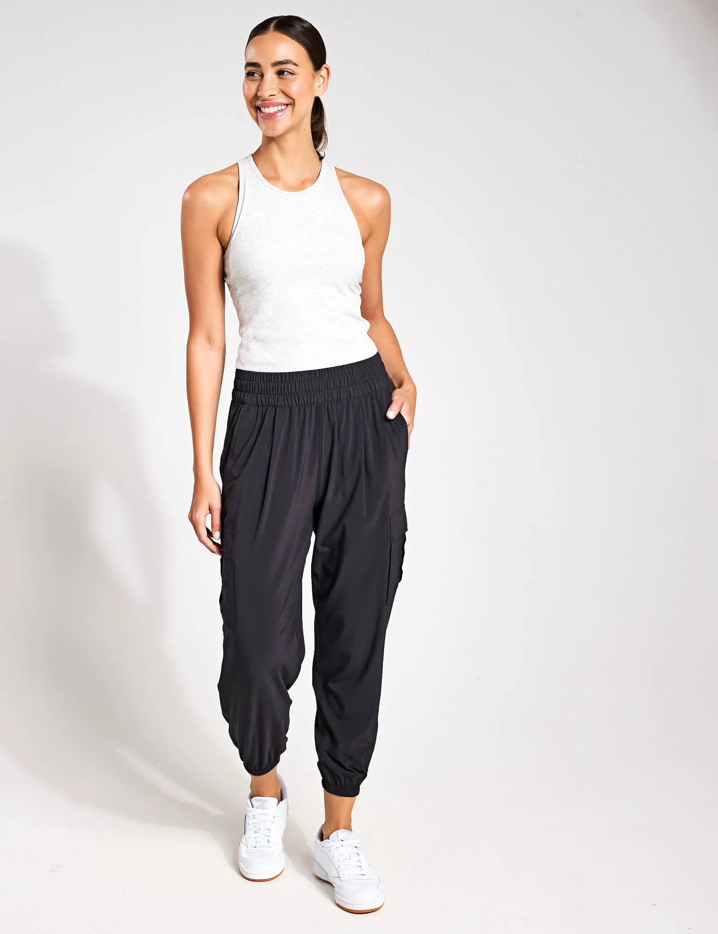 Pose Plyo Tank - White Heather Grey