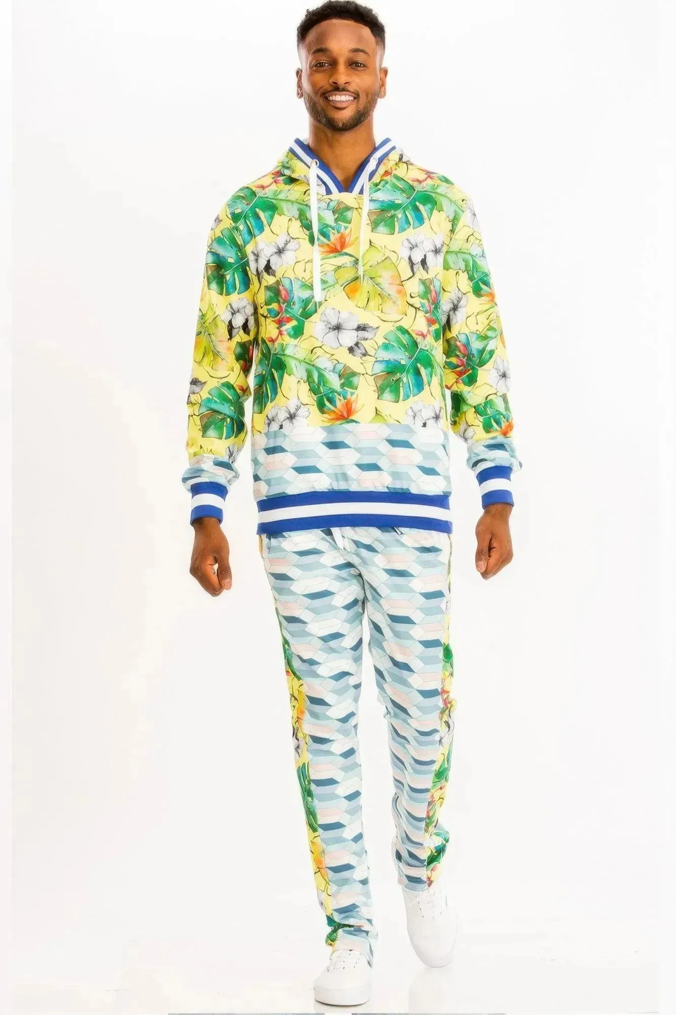 Print Hoodie And Sweat Set