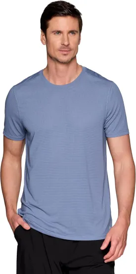 RBX Active Gym Shirt for Men, Short Sleeve Lightweight Stretch Jersey Mesh Quick Drying Crewneck Running Workout T-Shirt
