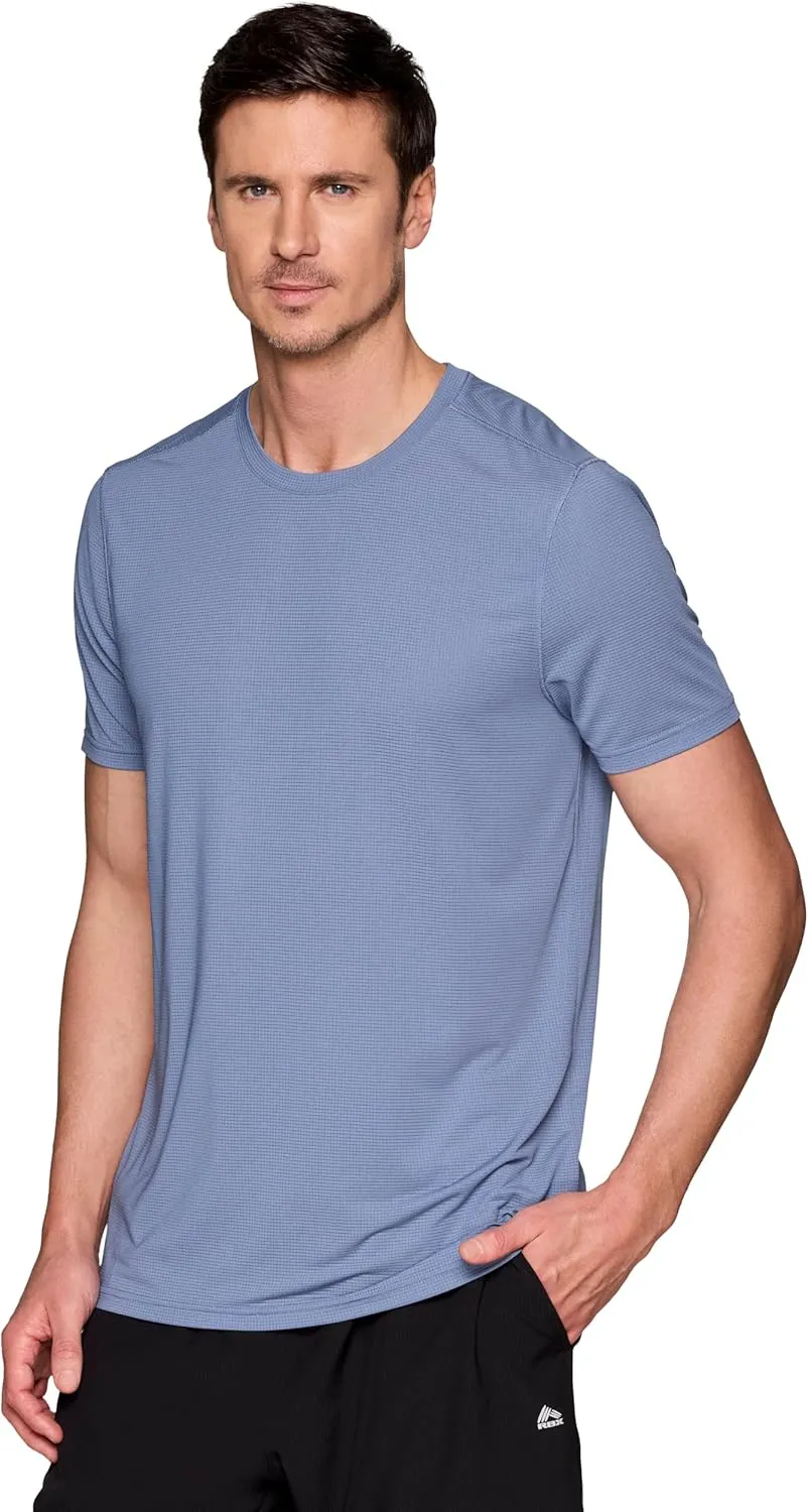 RBX Active Gym Shirt for Men, Short Sleeve Lightweight Stretch Jersey Mesh Quick Drying Crewneck Running Workout T-Shirt