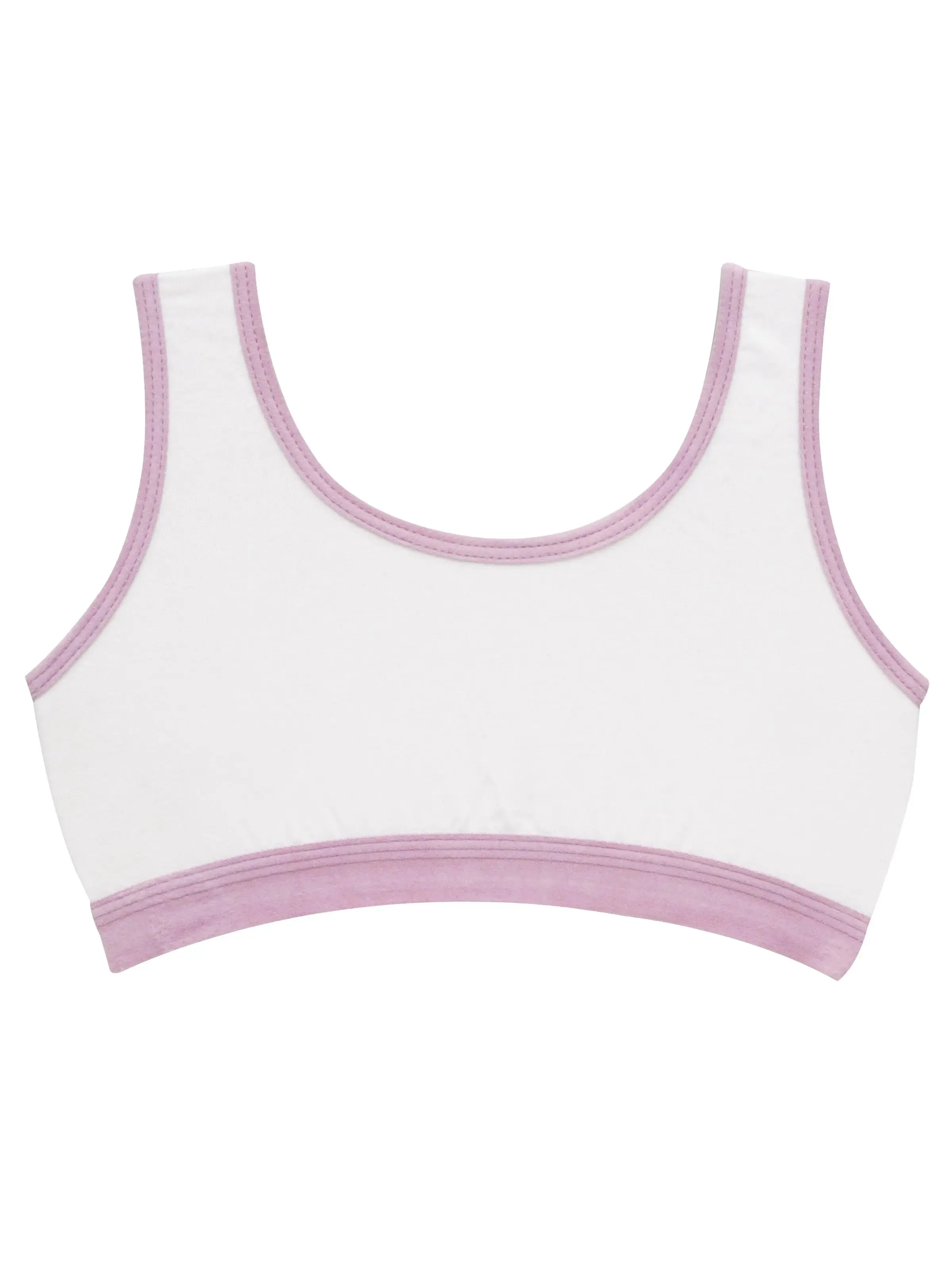 Single-Layer Broad Strap Cotton Sports Bra | Non-Padded Beginner Bra | Solid