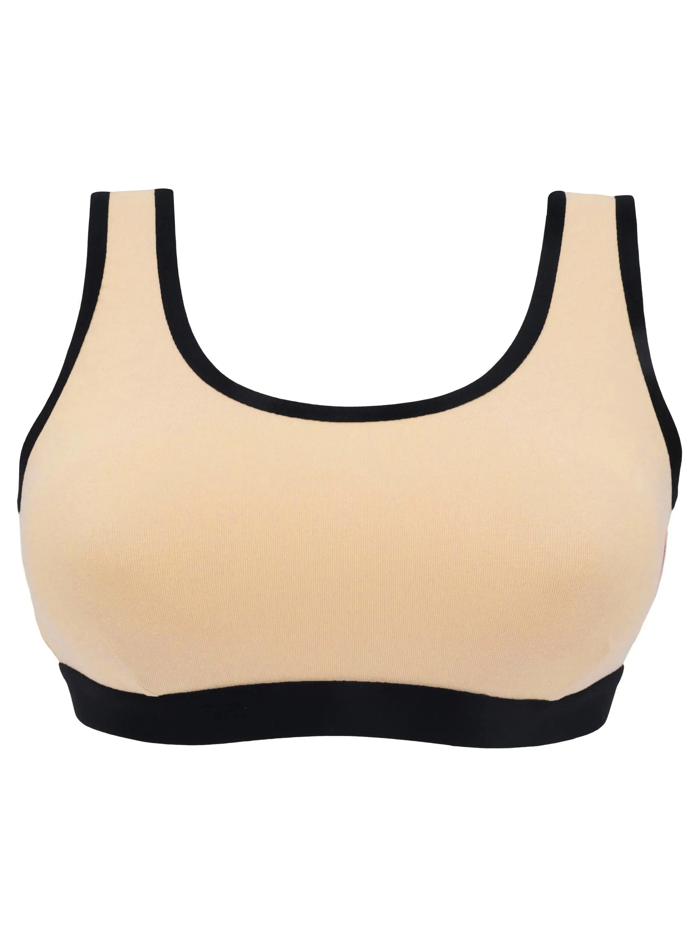 Single-Layer Broad Strap Cotton Yoga Bra | Non-Padded Beginner Bra | Solid & Printed Bra