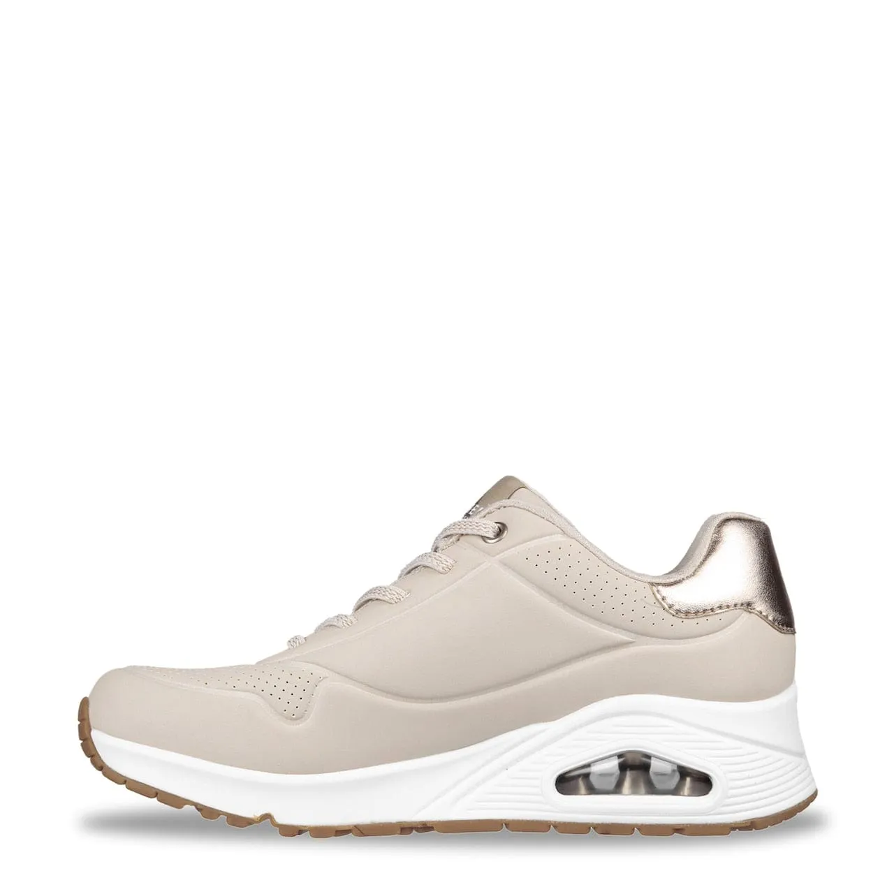 Skechers Women's Uno Shimmer Away Sneakers- Natural