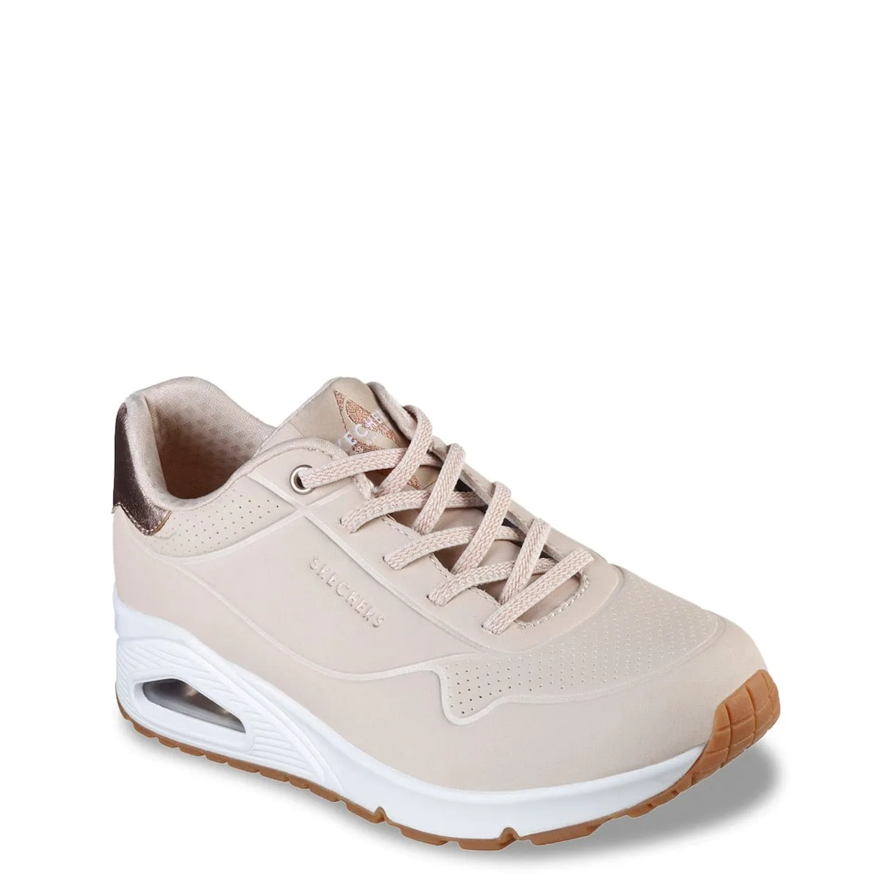 Skechers Women's Uno Shimmer Away Sneakers- Natural