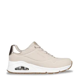 Skechers Women's Uno Shimmer Away Sneakers- Natural
