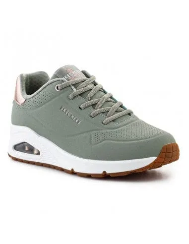 Skechers Women's Uno Shimmer Away Sneakers- Sage