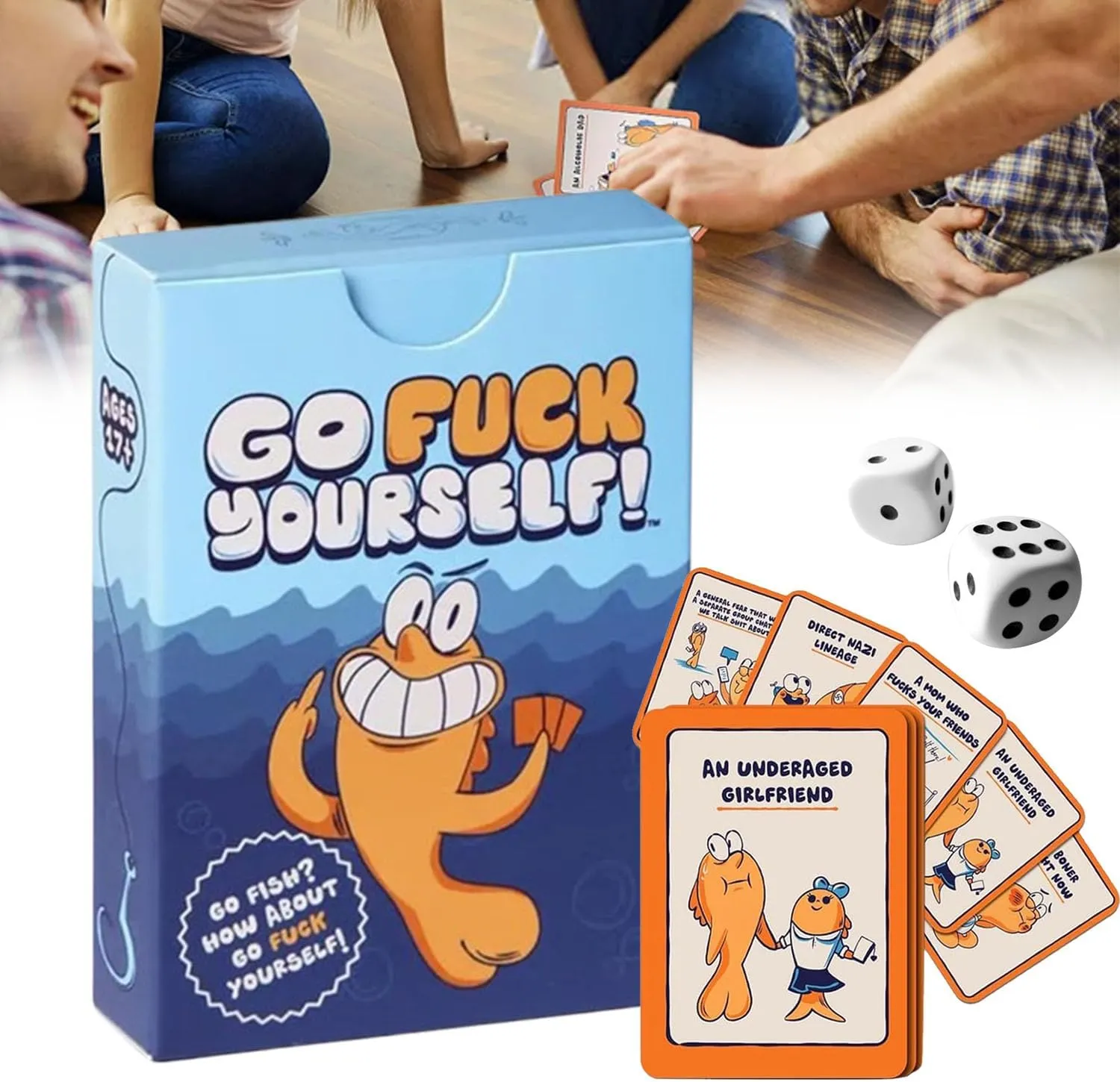 The Adult Go Fish Game, Go Fu*K Yourself-The Go Fish Game of Life's Little Humiliations, A Hilarious Adult Spin On A Classic Card Games, Interactive Fun Family and New Gag Gifts (1 Set)