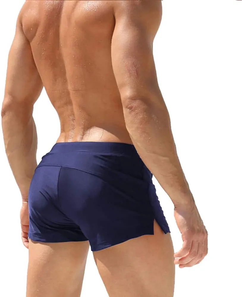TONLEN Mens Swimwear Short Swim Trunks with Zipper Pocket