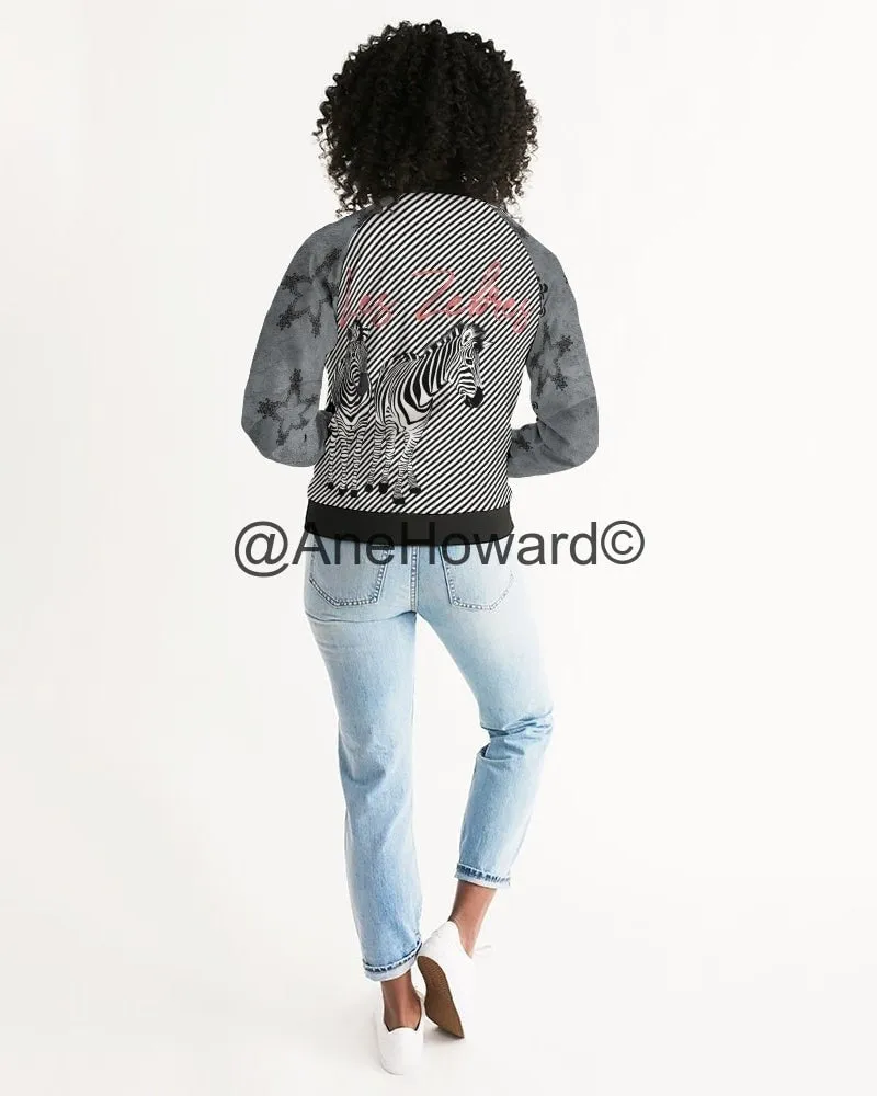 Women's Light Bomber Sport Jacket Zebra