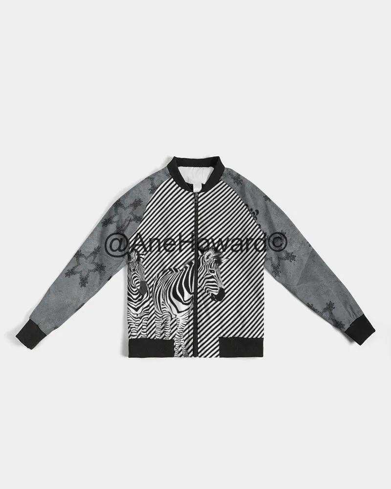 Women's Light Bomber Sport Jacket Zebra