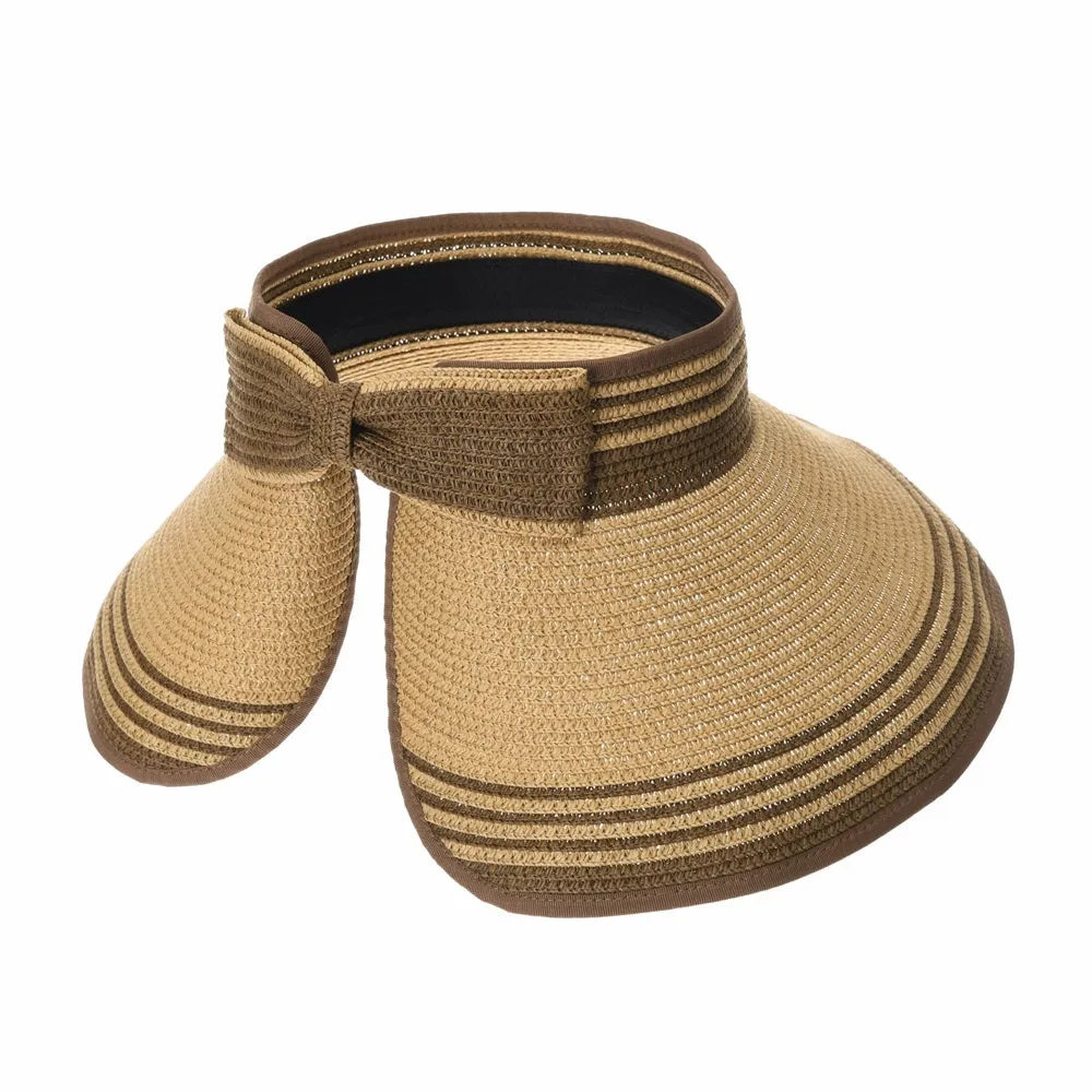 Womens Summer Sun Visor Packable Roll-Up Beach Hat SLV1033