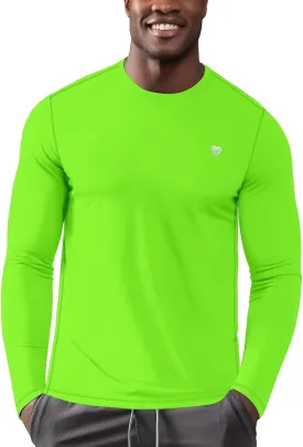 Zengjo Mens Baselayer Shirt Long Sleeve Athletic Running T Shirts Lightweight Undershirt